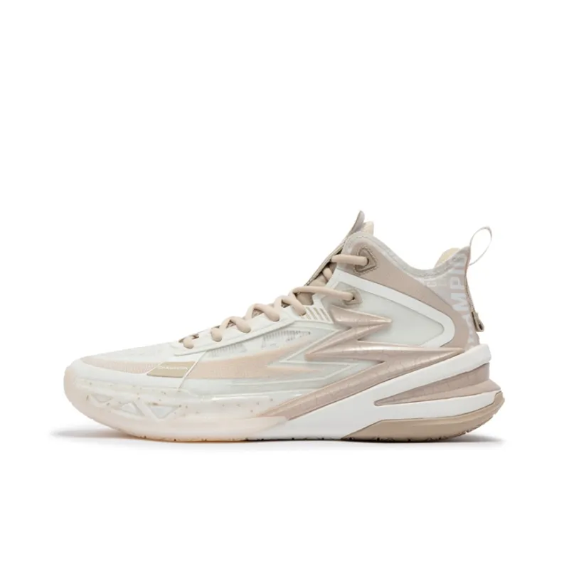 361° BIG3 5.0 Pro PE Cushioning Anti Slip And Wear Resistant Mid Top Carbon Plate Basketball Shoes Men's White Pink-0