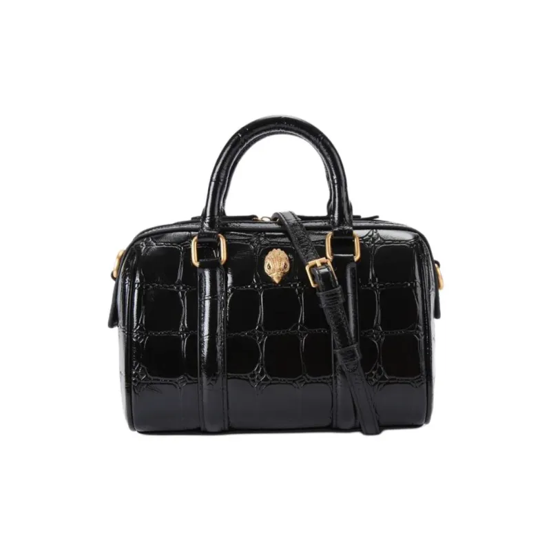 Kurt Geiger London Crocodile Embossed Leather Shoulder Bag Crossbody Bag Handbag Small Size Women's Black-0