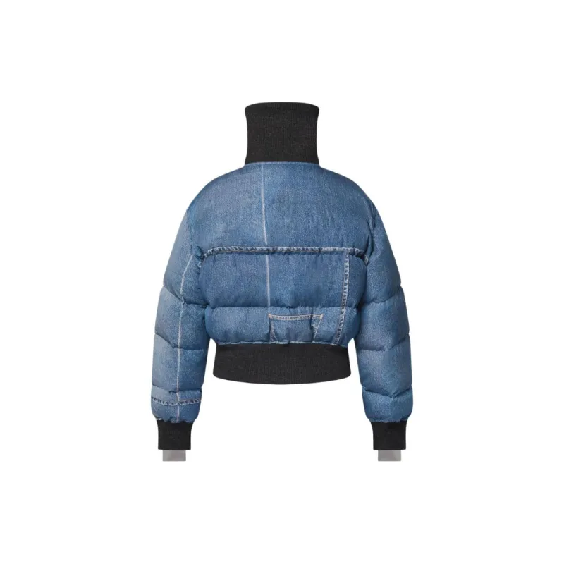 LOUIS VUITTON Denim Print Cropped Puffer Jacket-1