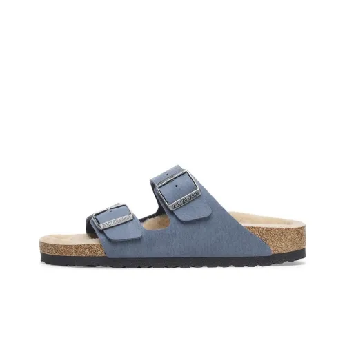 Birkenstock Arizona Shearling EVA Slip-Resistant Slide Slippers Unisex Blue Narrow Fit