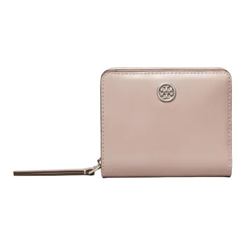 TORY BURCH Robinson Patent Leather Wallet Women's Cherry Blossom Pink
