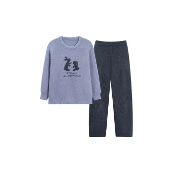 Sha Qian Pajama Set Women's Gray Blue