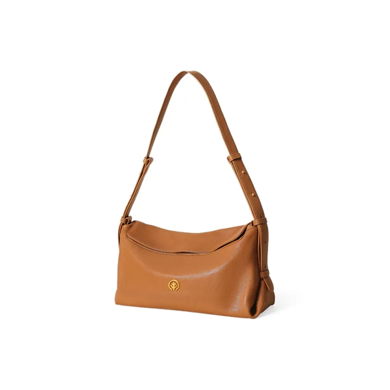 BAGTREE Imported Top Grain Vegetable Tanned Genuine Leather Pillow Shoulder Bag Regular Unisex Multicolor-2