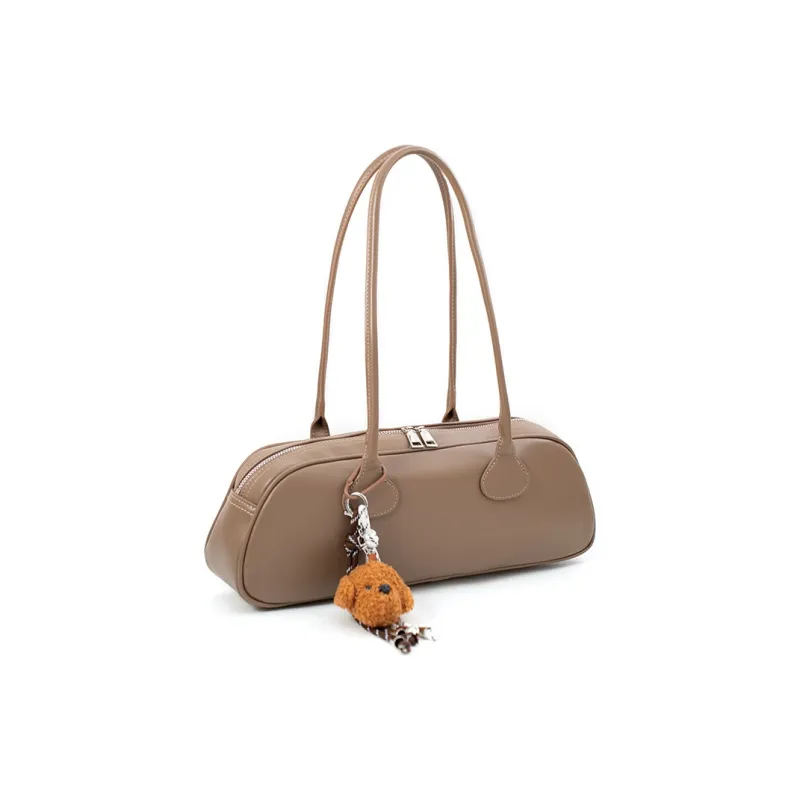 Vigno Synthetic Leather Shoulder Bag Regular Women's Red/Elephant Gray/Black-9