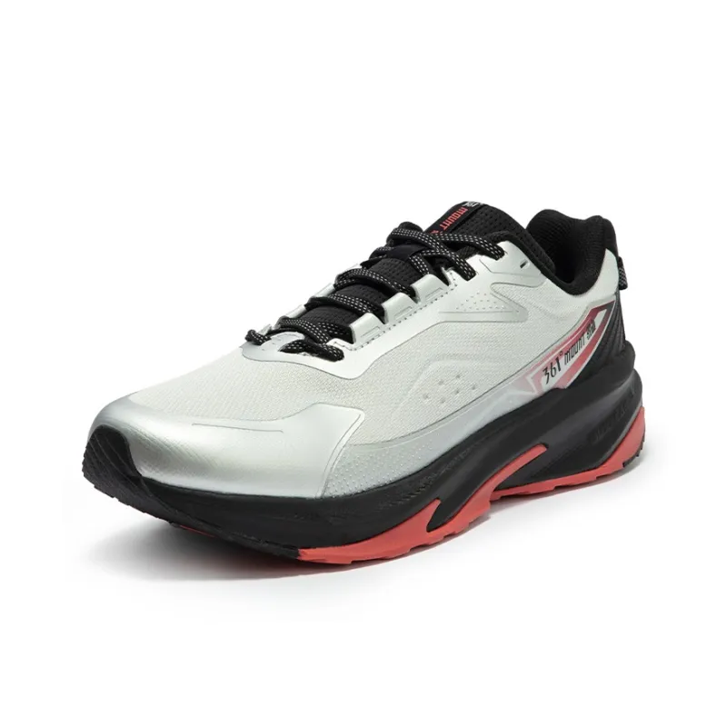 361° Cushioning, Slip Resistant, Abrasion Resistant, Waterproof Low Top Casual Running Shoes Men's Silver White-1