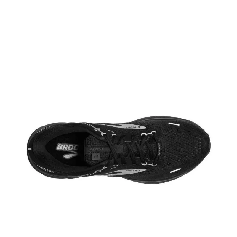 Brooks Ghost 14 Cushioning Wear-Resistant Low-Top Running Shoes Men's Black Silver-2
