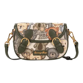 DANNYBEARJEANS Fabric Crossbody Bag, Shoulder Bag Women's Turquoise/Pine Cone Brown