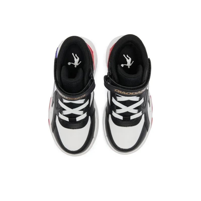 QIAODAN Anti Slip Wear Resistant Kids' Skateboarding Shoes Black White Children Aged 3 7 Years Old-3