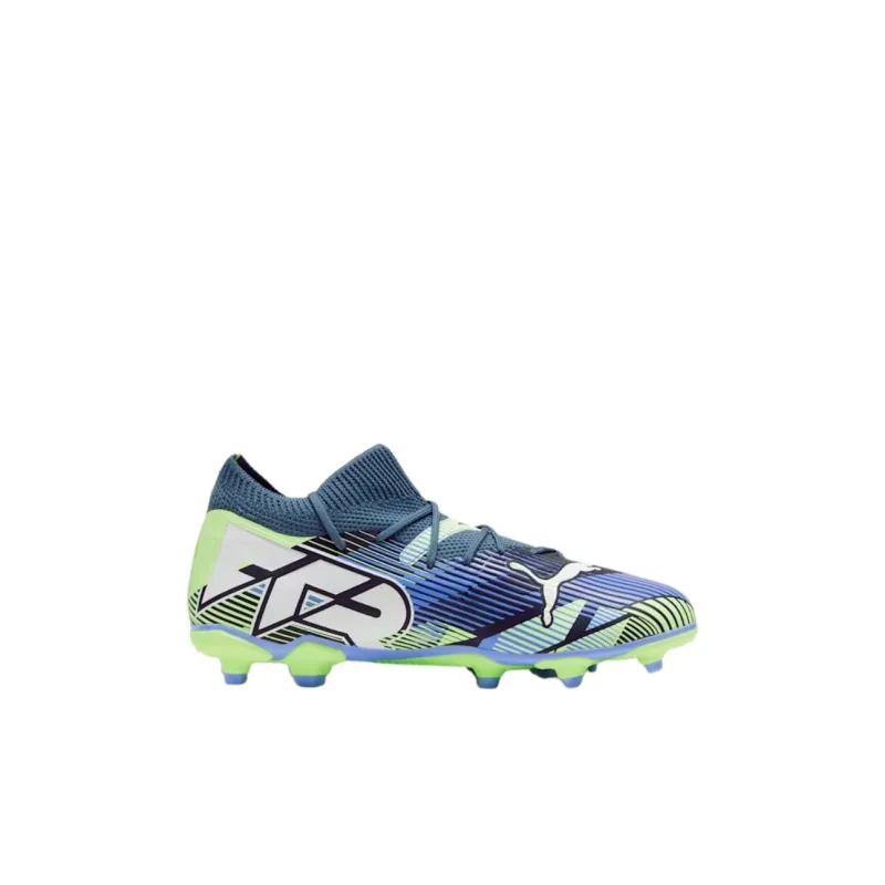 PUMA FUTURE 7 MATCH Anti Slip Wear Resistant Kids' Soccer Shoes Gray Green Kids'-1