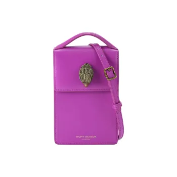 Kurt Geiger London Leather Cell Phone Pouch Shoulder Bag Crossbody Bag Women's Purple