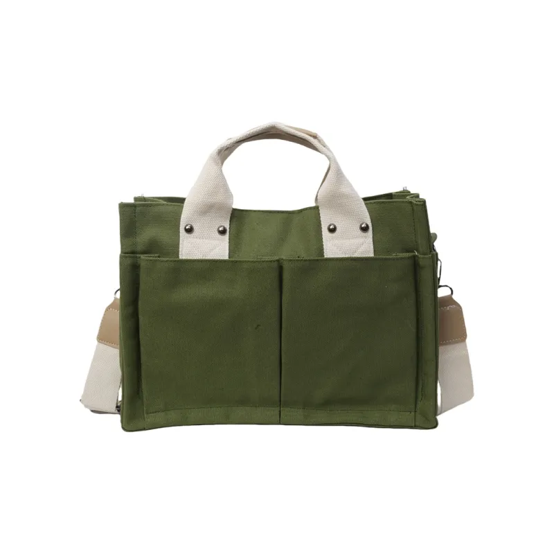 Yalu Canvas Canvas Bag One Shoulder Handbag Regular Women's Green/Yellow/Ecru/Pink/Black-10