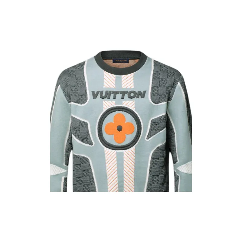 LOUIS VUITTON Quilted Cotton Blend Crewneck-3