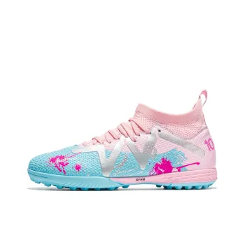 Kung Fu partners Soccer Shoes Unisex Mid Top Pink, Blue