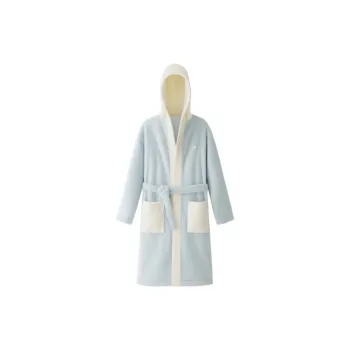 Bananain Pajama Robe Unisex Aqua Color Blocking