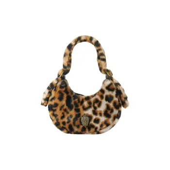 Kurt Geiger London Faux Fur Crescent Bag Handbag Small Size Women's Brown