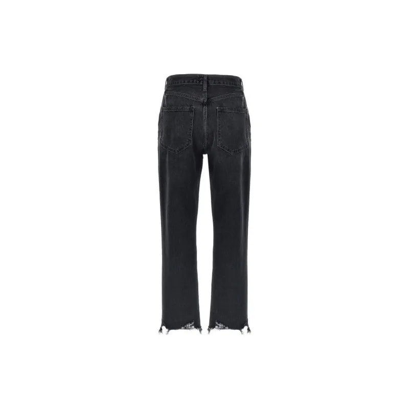 AGOLDE Riley Fringed Edge Cropped Jeans-1
