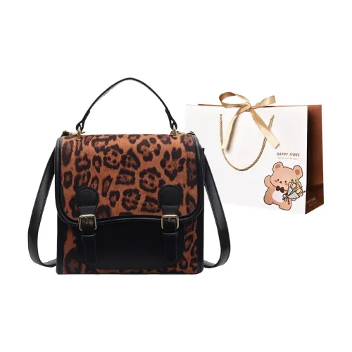 ERANGBEAR PU Portable One Shoulder Backpack Women's Black/Brown