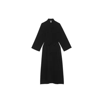 Victoria's Secret Luxe Crepe Long Robe / BLACK Sleep Robe Women's Black