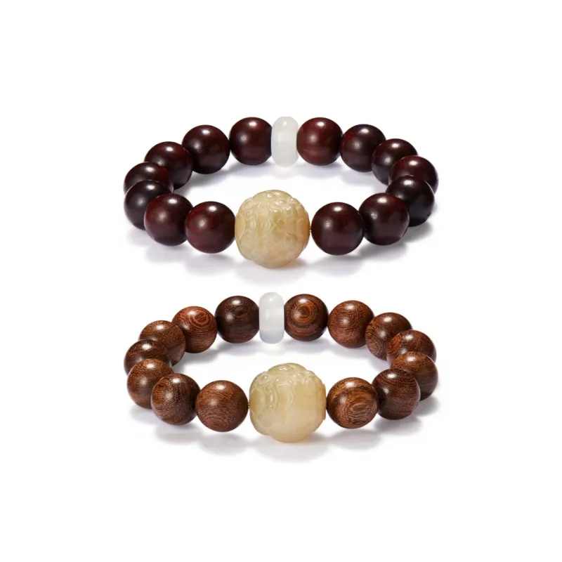 Gianina Golden Sandalwood Bracelets Unisex-8