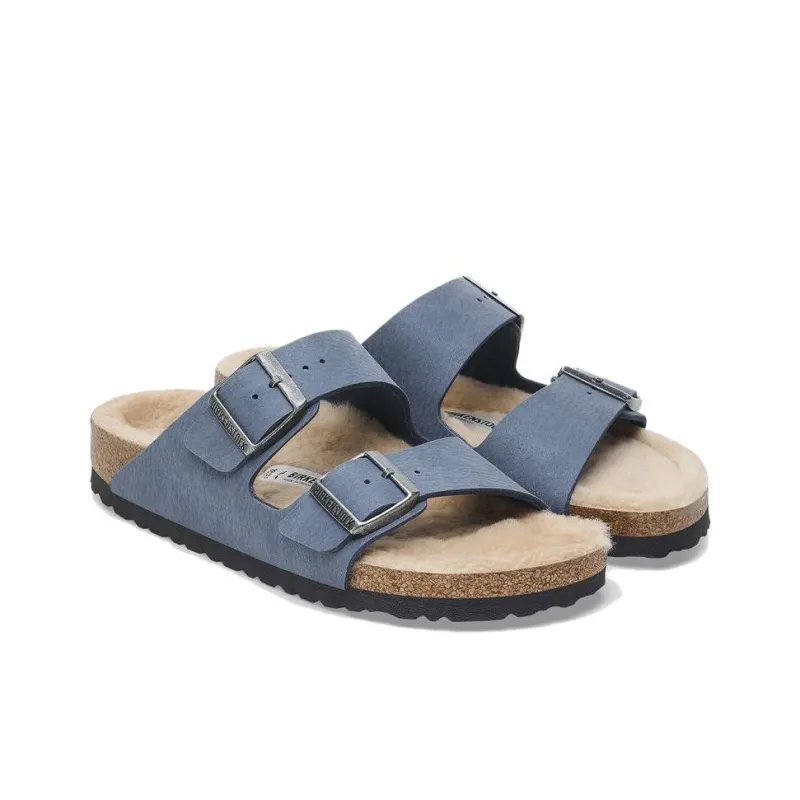 Birkenstock Arizona Shearling EVA Slip-Resistant Slide Slippers Unisex Blue Regular-3