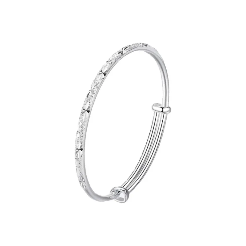 FUSSEM S999 Fine Silver Bangle #Good Luck Women's-0