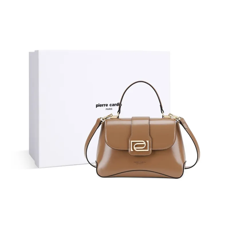 PIERRE CARDIN Cow Leather Shoulder Bag, Crossbody Bag, Handbag Large Size Women's Multicolor-8