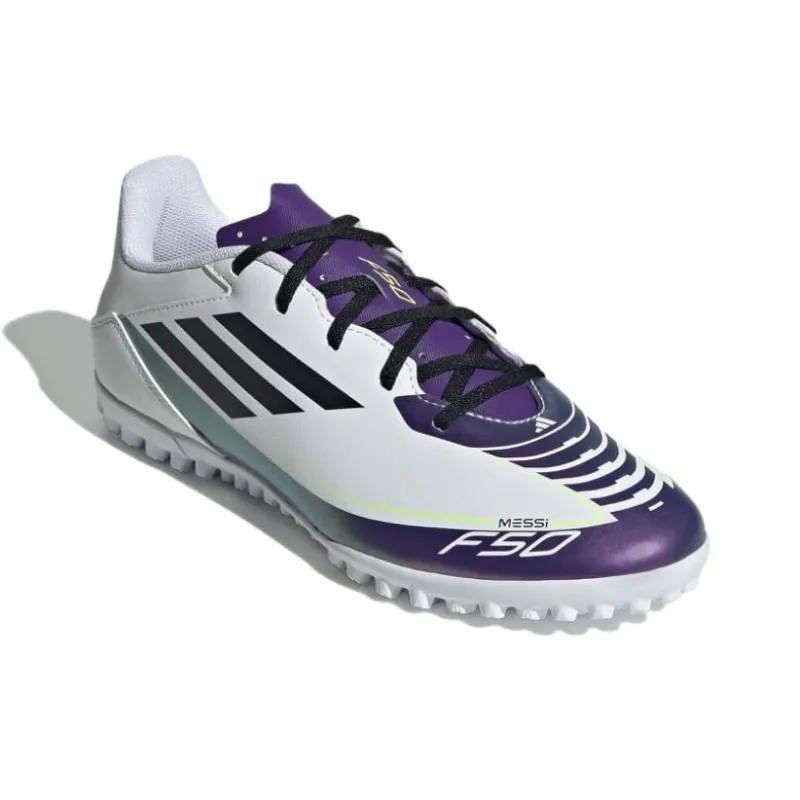 Adidas F50 TF Turf Anti Slip Wear Resistant Soccer Shoes Men's White-2