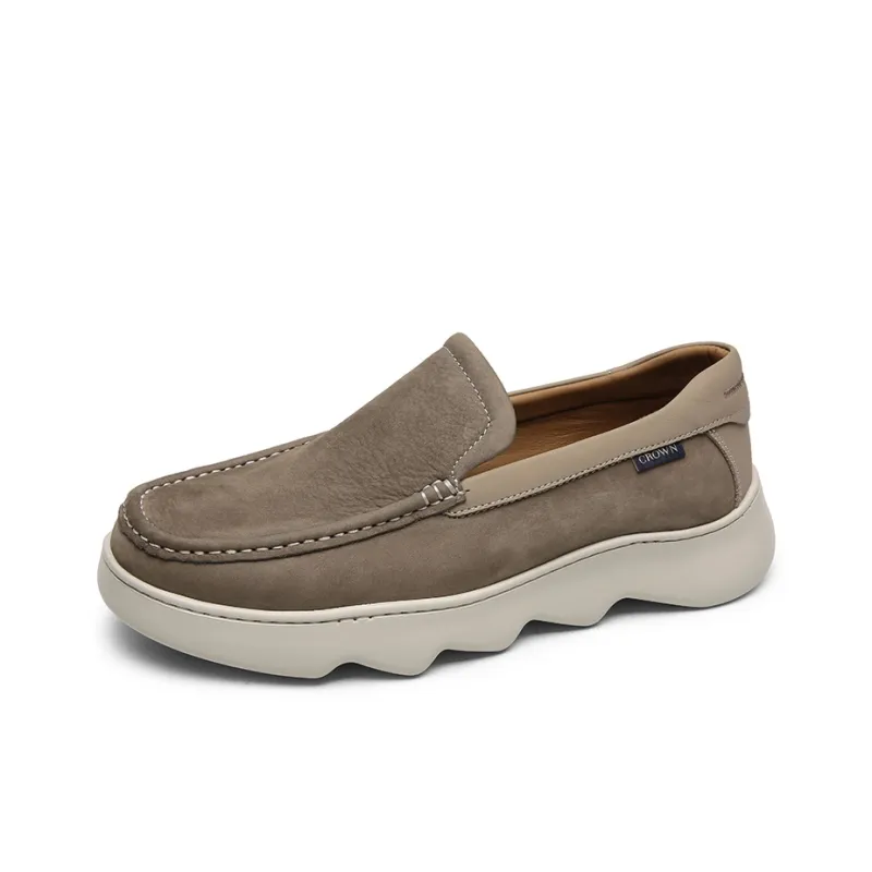 CROWN Men's Casual Shoes Men Low Top Gray-1