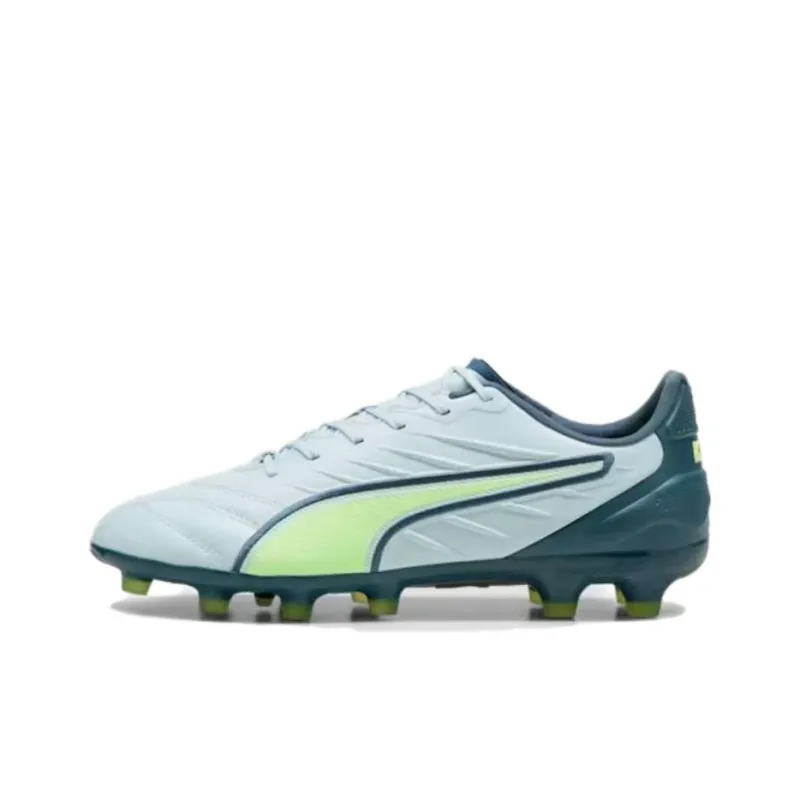 PUMA King Pro Anti Slip Wear Resistant Soccer Shoes Men's Gray Green-0