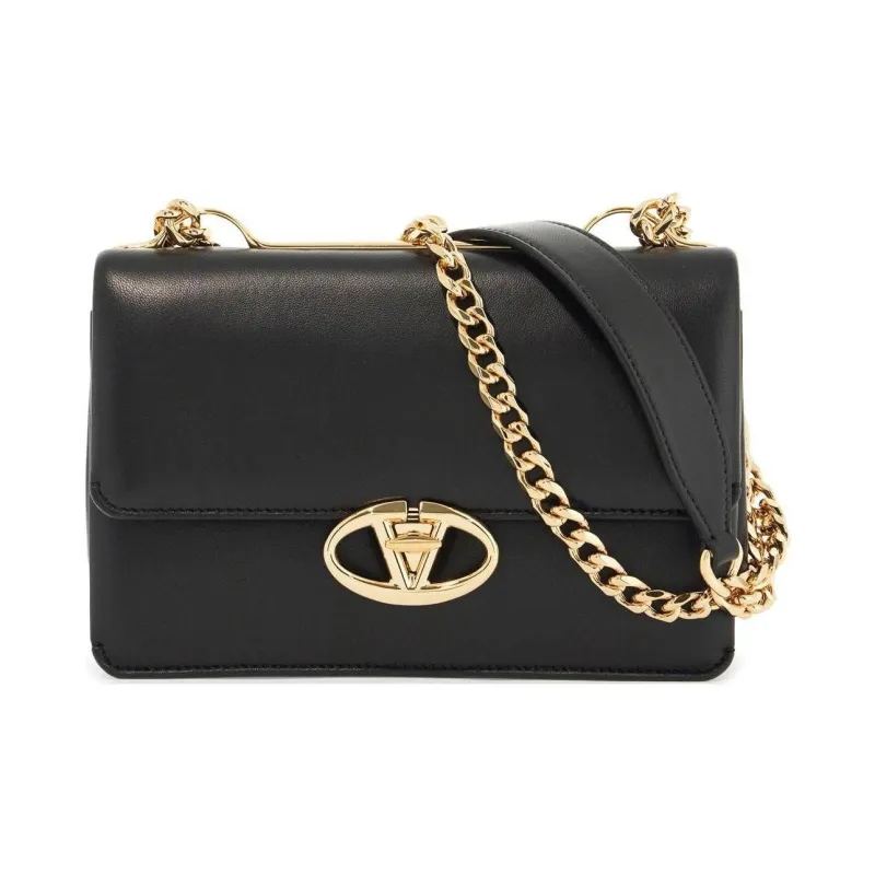 Valentino VLogo Plaque Foldover Top Shoulder Bag-0
