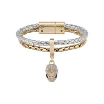 BVLGARI Leather Bracelets Women's Silver