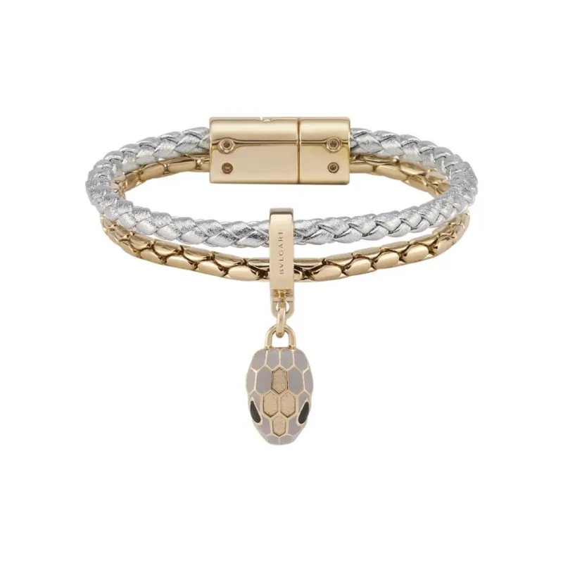 BVLGARI Leather Bracelets Women's Silver-0
