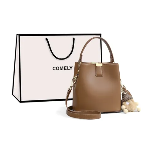 COMELY Cow Leather Patchwork Synthetic Leather Shoulder Bag Crossbody Bag Handbag Regular Women's Cocoa Brown