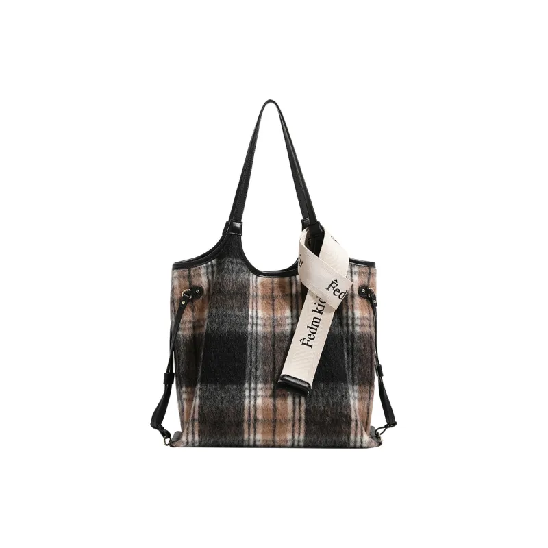 H YXIANG Woolen Basket Bag Single Shoulder Bag Women's Multicolor-0