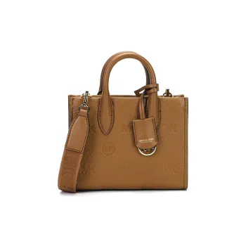 MICHAEL KORS Mirella Cow Leather Shoulder Bag, Crossbody Bag Extra Small Women's Leather Brown