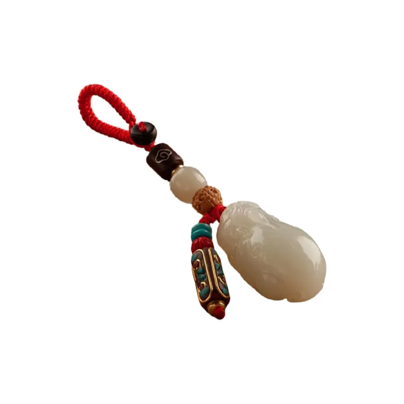 AQI Keychains Pale Greenish White Jade Unisex-12