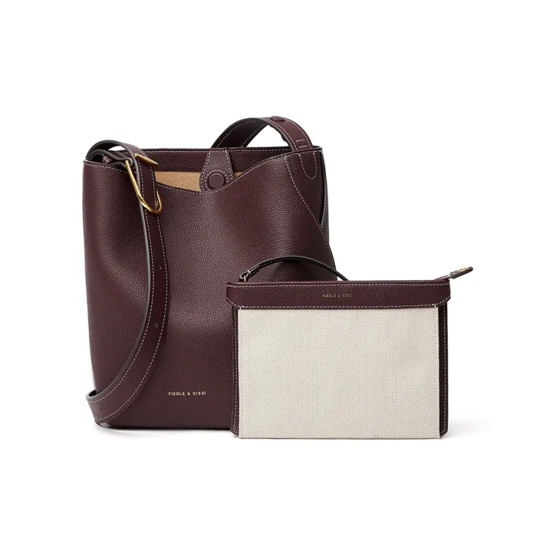 FIEDLE&SISSI Top Grain Cow Leather Bucket Bag Crossbody Bag, Shoulder Bag Women's Multicolor-13