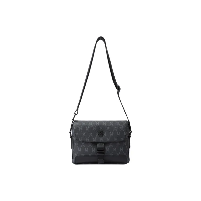 FION Mountain And Sea Journey Series Artificial Leather Shoulder Bag Regular Men's Black-4