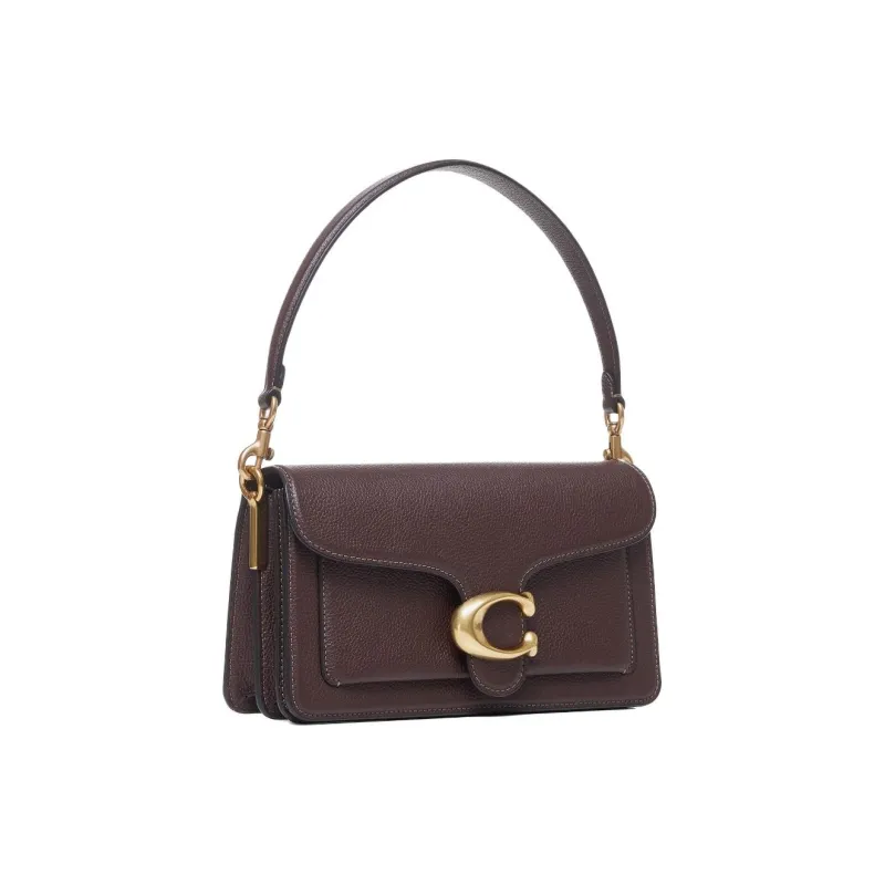 COACH Tabby Leather Shoulder Bag Portable Crossbody Bag Shoulder Bag Medium Size Women's Maple Brown-2