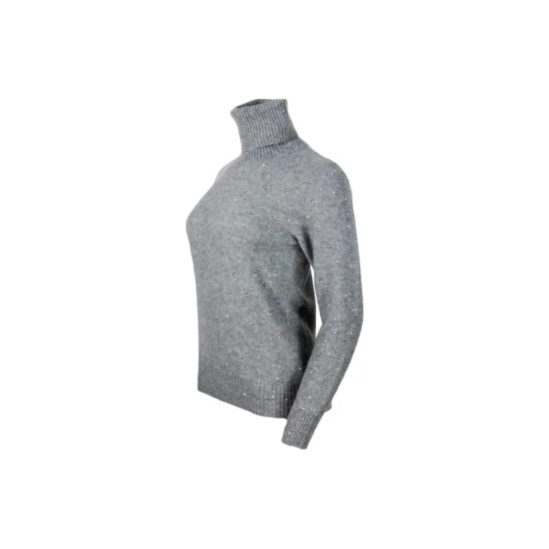 Fabiana Filippi Sequin Embellished Turtleneck Jumper-2