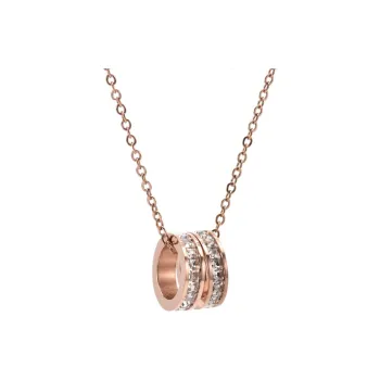 NATURALLYJOJO Titanium Steel Zircon Necklaces Women's Rose Gold