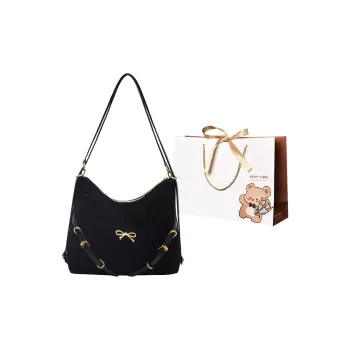 ERANGBEAR PU Double Shoulder Handbag, Shoulder Bag Women's Black Brown Coffee