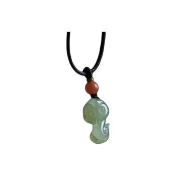 Andaozi Hetian Jade Necklaces Pale Greenish White Jade Unisex