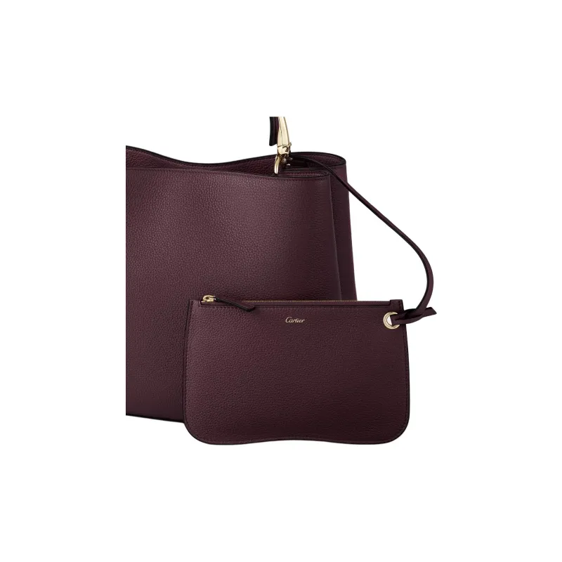 CARTIER Panthère De Cartier Calfskin Shoulder Bag Crossbody Bag Handbag Medium Size Women's Burgundy-3