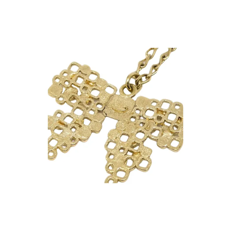 CHANEL 2003 Cc Bow Pendant Necklace-2