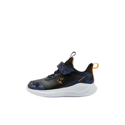 QIAODAN Slip Resistant Anti Kick Wear Resistant Low Top Kids' Running Shoes Black Orange Children Aged 3 7 Years Old