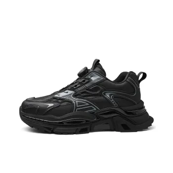 JEEP SPIRIT Chunky Sneakers Men Low Top Magic Energy Black