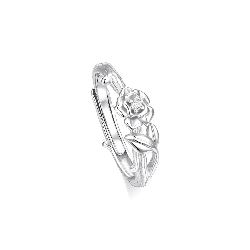 KADER Rose Story Series 999 Fine Silver Rings Unisex-3