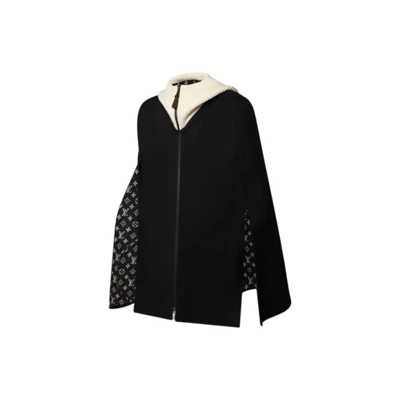 LOUIS VUITTON Ribbed Hood Double Face Cape-2