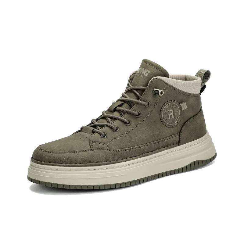 RED DRAGONFLY High Top Shoes Warm And Lightweight High Top Casual Shoes Men's Black/Khaki-8